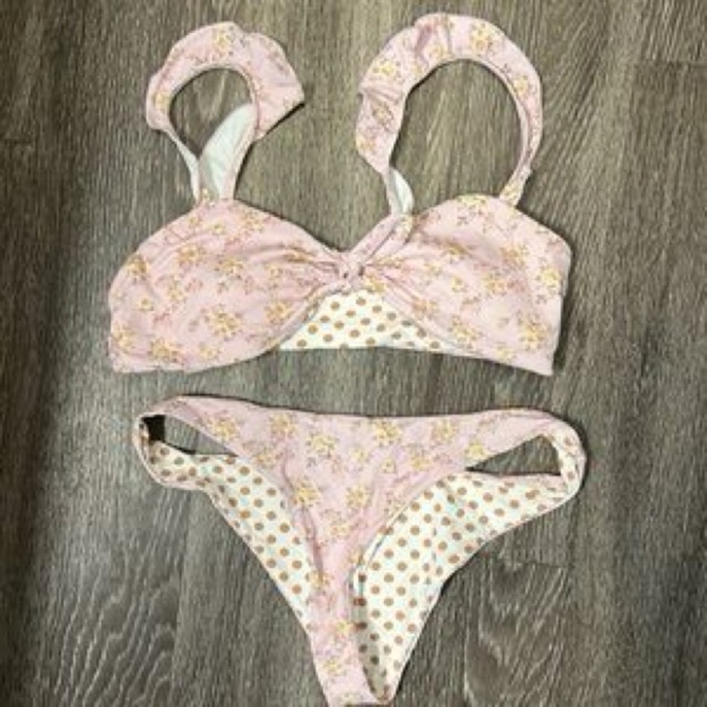 Dippin Daisys Floral Pink Bikini Set